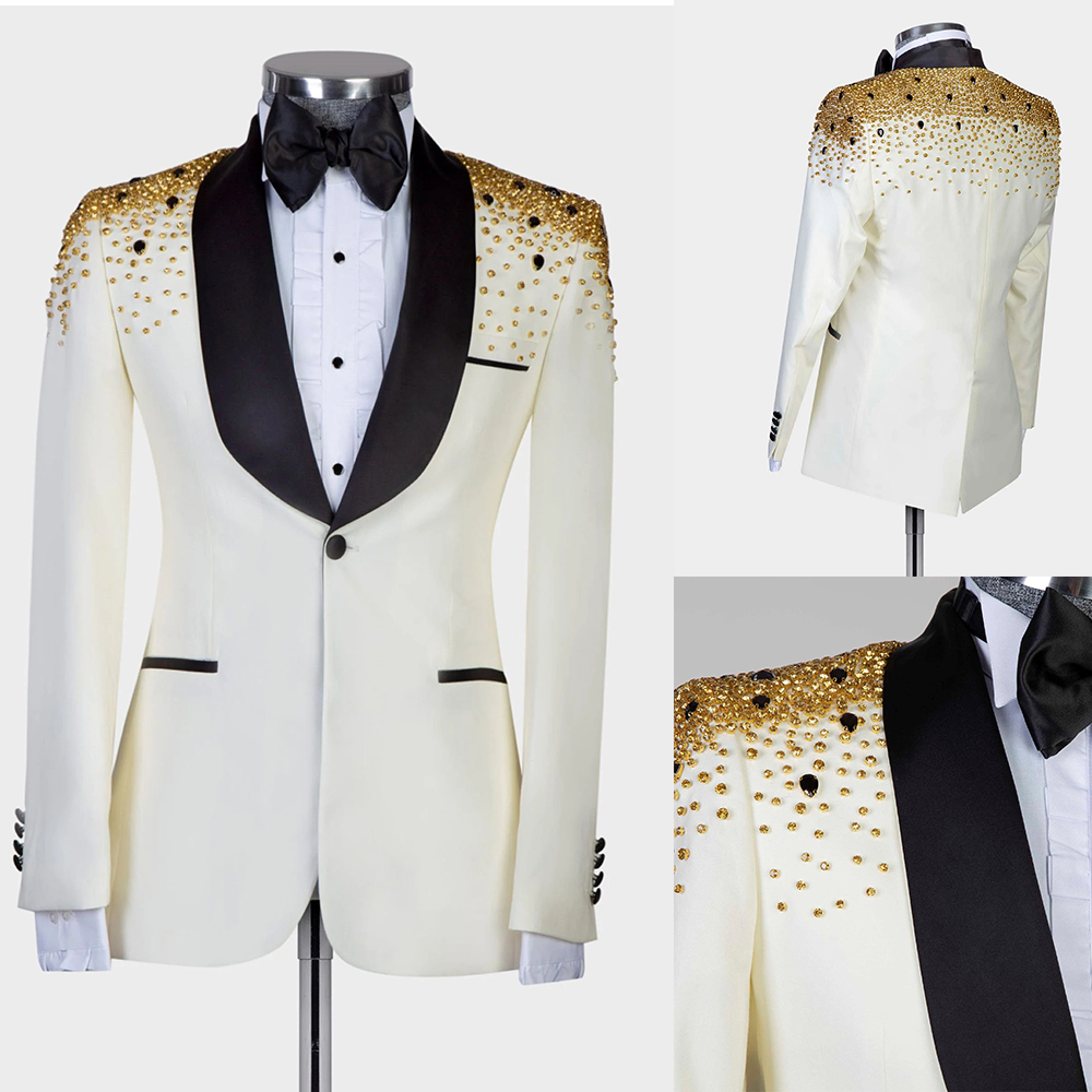 Man Luxury Crystals Beaded Sui - Men Formal Wear Modern recension och pris