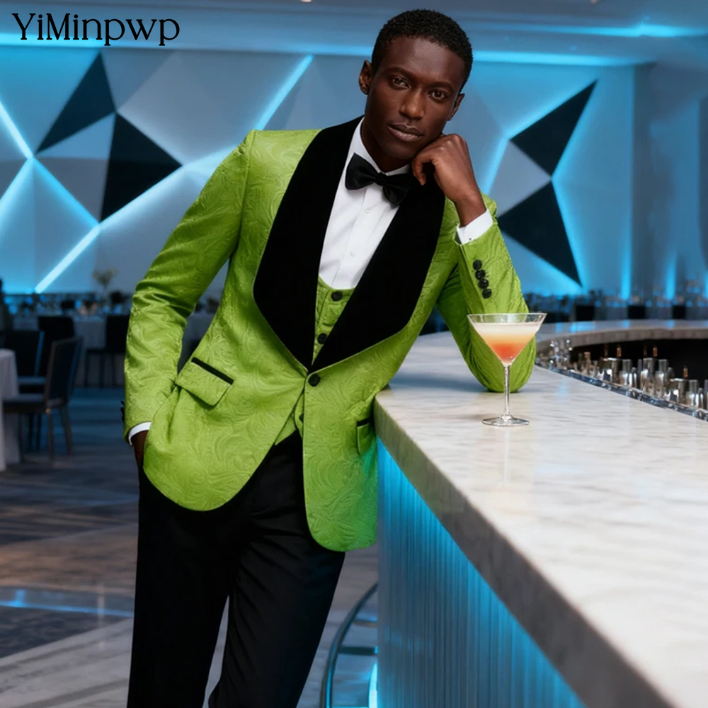 YiMinpwp Green Jacquard Men Su - Men Formal Wear Modern recension och pris